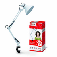 Светильник настольный под лампу СНС 13Б на струбцине 60Вт E27 230В бел. (коробка) In Home 4690612012728