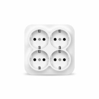 Розетка 4-м ОП 16А IP20 с/з бел. квадрат IONICH 1449