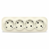 Розетка 4-м ОП 16А IP20 с/з сл. кость IONICH 1452