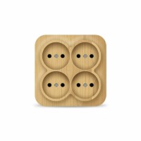 Розетка 4-м ОП 10А IP20 квадрат. сосна IONICH 1458