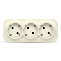 Розетка 3-м ОП 16А IP20 с/з сл. кость IONICH 1429