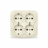 Розетка 4-м ОП 16А IP20 с/з сл. кость квадрат IONICH 1454