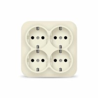 Розетка 4-м ОП 16А IP20 с/з сл. кость квадрат IONICH 1454