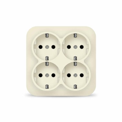 Розетка 4-м ОП 16А IP20 с/з сл. кость квадрат IONICH 1454