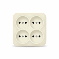 Розетка 4-м ОП 10А IP20 квадрат. сл. кость IONICH 1453