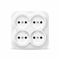 Розетка 4-м ОП 10А IP20 квадрат. бел. IONICH 1448