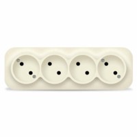 Розетка 4-м ОП 10А IP20 сл. кость IONICH 1451