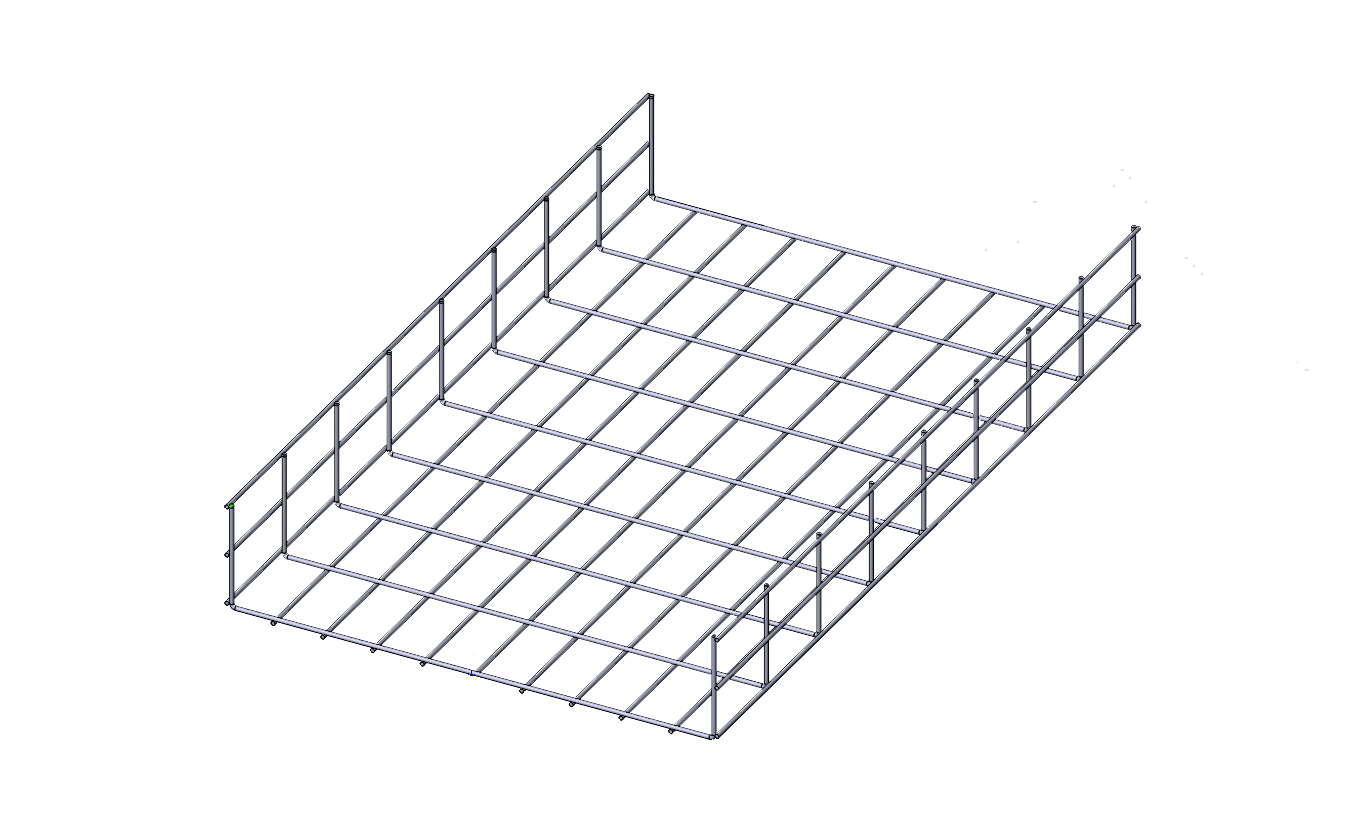 Лоток проволочный прямой диаметр проволоки 4 мм ПП4.450.105.3000.8.2