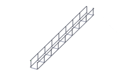 Лоток проволочный прямой усиленный диаметр проволоки 5 мм  ППУ5.50.35.3000.10.0