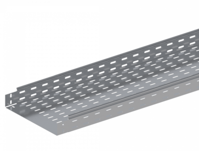 Лоток прямой замковый перфорированный монтаж без соединителей  ЛМс-ПЗМ 300х100-1,0ц УТ1,5 (L=3000 мм)