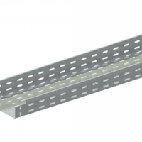 Лоток прямой замковый перфорированный монтаж без соединителей ЛМс-ПЗМ 200х100-1,2ц УТ2,5 (L=2000 мм)