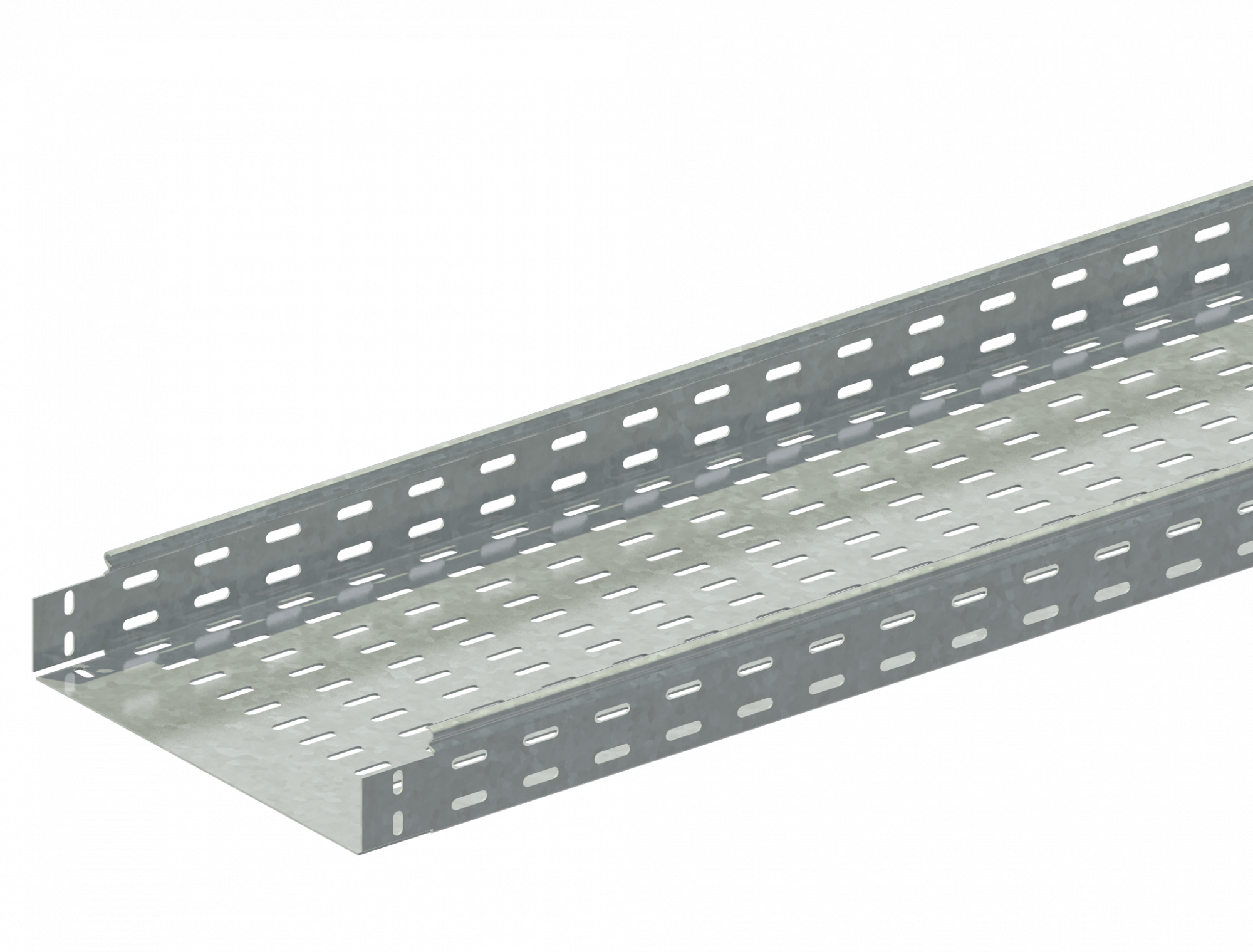 Лоток прямой замковый перфорированный монтаж без соединителей ЛМс-ПЗМ 300х80-1,5ц УТ2,5 (L=2000 мм)