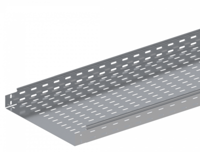 Лоток прямой замковый перфорированный монтаж без соединителей ЛМс-ПЗМ 400х200-1,5ц УТ1,5 (L=2000мм)