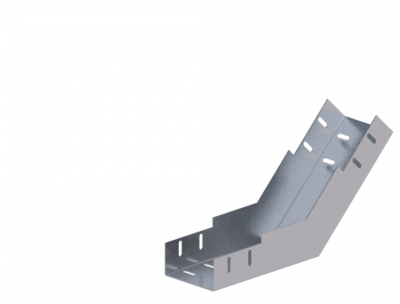 Лоток угловой вертикальный вверх ЛМс-45В 100х65-1,2ц УТ1,5