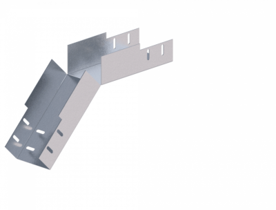 Лоток угловой вертикальный вниз ЛМс-45Н 100х100-1,5ц УТ1,5