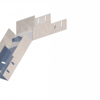 Лоток угловой вертикальный вниз ЛМс-45Н 100х65-1,5ц УТ2,5