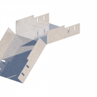 Лоток угловой вертикальный вниз ЛМс-45Н 200х150-1,5ц УТ2,5