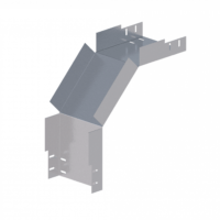 Лоток угловой вертикальный вниз ЛМс-90Н 200х150-1,5ц УТ1,5