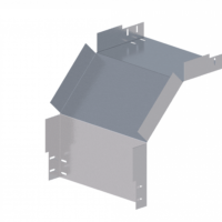 Лоток угловой вертикальный вниз ЛМс-90Н 400х65-1,2ц УТ1,5