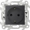 Розетка 1-м СП Simon24 Push&Go 16А IP20 2P+E защ. шторки механизм графит Simon 2420432-038
