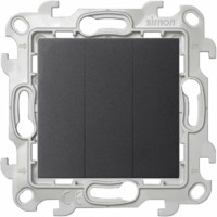 Выключатель 3кл. 1п 2мод. СП Simon 24 10А IP20 механизм графит Simon 2450391-038