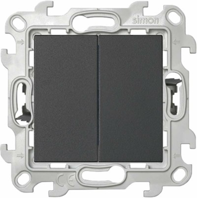Выключатель 2кл. 1п 2мод. СП Simon 24 Push&Go 10А IP20 механизм графит Simon 2420398-038