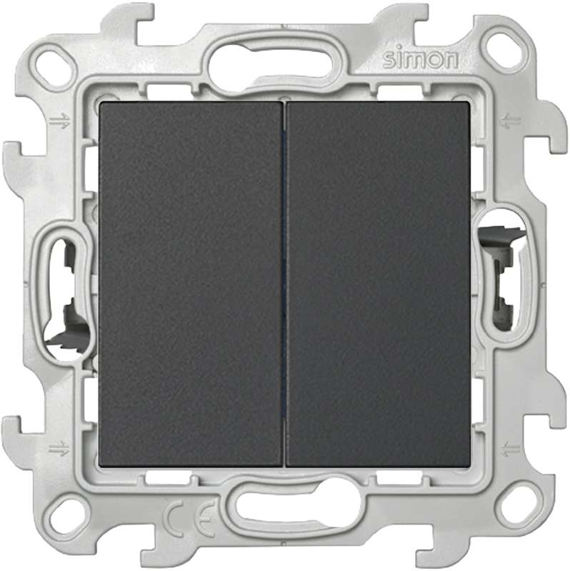 Выключатель 2кл. 1п 2мод. СП Simon 24 Push&Go 10А IP20 механизм графит Simon 2420398-038
