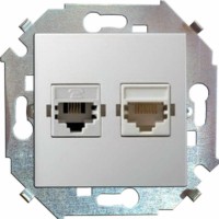 Розетка ПК 2-м СП Simon15 RJ45 кат.5E Systimax механизм бел. Simon 1591593-030