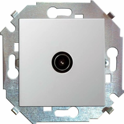 Розетка телевизионная одиночная ТВ СП Simon15 винт. зажим механизм бел. Simon 1591475-030