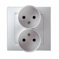 Розетка 2-м СП Simon15 16А IP20 250В винт. клеммы бел. Simon 1590457-030