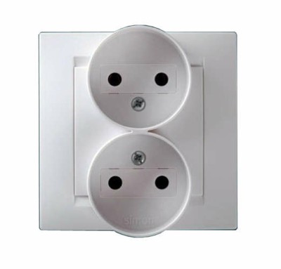 Розетка 2-м СП Simon15 16А IP20 250В винт. клеммы бел. Simon 1590457-030