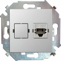 Розетка ПК СП Simon15 RJ45 кат.5E Systimax механизм бел. Simon 1591598-030