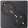 Розетка 2-м СП Simon24 16А IP20 2х2P+E Schuko без защ. шторок механизм графит Simon 2450459-038