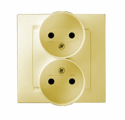 Розетка 2-м СП Simon15 16А IP20 250В винт. клеммы сл. кость Simon 1590457-031