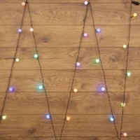 Гирлянда светодиодная “Шарики” 5м d25мм 25LED RGB 6Вт 220В IP20 провод ПВХ темн. зел. Neon-Night 303-559