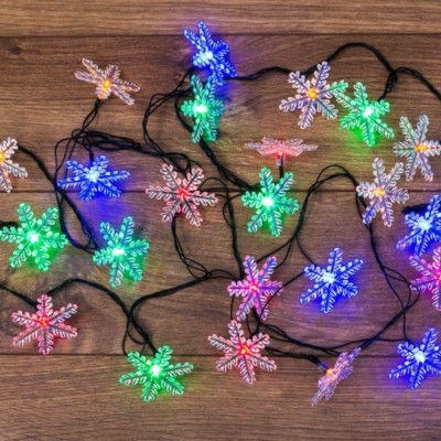 Гирлянда светодиодная “Снежинки” 4.4м 30LED мультиколор 3Вт IP20 с контроллером Neon-Night 303-065