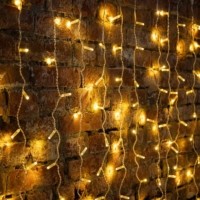 Гирлянда светодиодная “Светодиодный Дождь” 2х3м 448LED тепл. бел. 27Вт 230В IP65 постоян. свечение провод прозр. Neon-Night 235-156-6