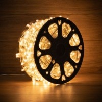 Гирлянда светодиодная “LED ClipLight” шаг 15см 665LED тепл. бел. 80Вт 12В IP65 эффект мерцания flashing бел.; провод ПВХ прозр. (уп.100м) Neon-Night 325-166