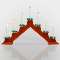 Горка новогодняя 7 свечек (7LED) тепл. бел. 0.5Вт 230В IP20 красн. Neon-Night 501-082