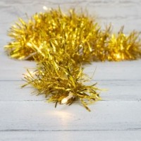 Гирлянда светодиодная “Мишура” 1.5м 10LED зол. тепл. бел. 0.1Вт IP20 провод ПВХ прозр. элементы питания 2хAA (не в компл.) Neon-Night 304-012