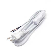 Кабель питания с выключателем белый 1,8 м, 0,5 мм2 Oxion