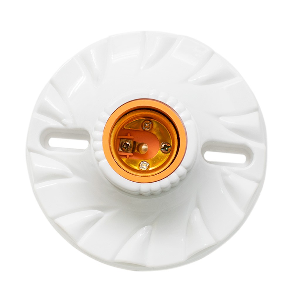 Патрон-стойка E27 белый прямой Oxion LB-009WH-E27 — изображение 2