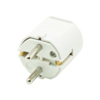 Вилка в розетку с заземлением прямая круглая Oxion Comfort OX-PLCNTWH