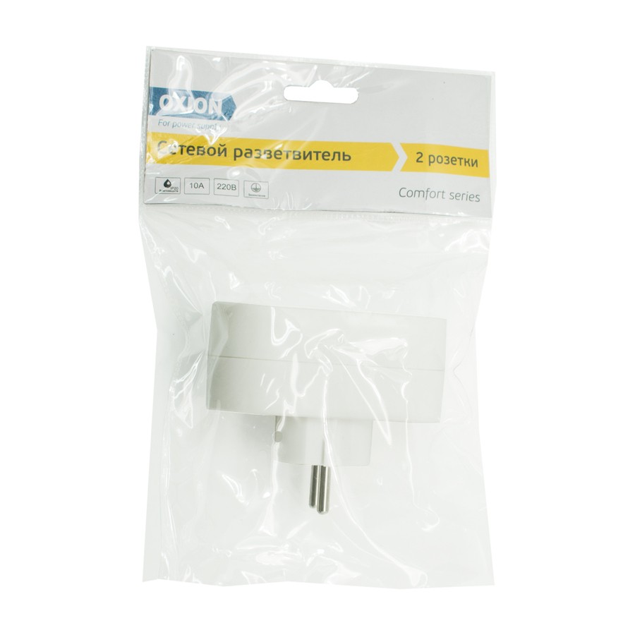Разветвитель сетевой 3 гнезда Oxion Comfort OX-ACADP2X2.5.1X16WH — изображение 4