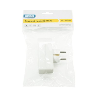 Разветвитель сетевой 3 гнезда Oxion Comfort OX-ACADP2X2.5.1X16WH — изображение 3