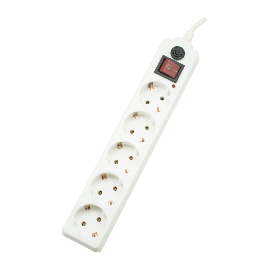 Удлинитель сетевой с фильтром 5м 5-м с выкл. бел. Oxion OX-SP5S5MWH — изображение 2