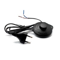 Шнур 2х0,50мм2 с ножным выкл. 1,8м черный Oxion OX-PWS-18