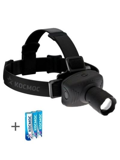 Фонарь светодиодный налобный H3W-LED 1х3Вт 3хAAA Космос KOC-H3W-LED