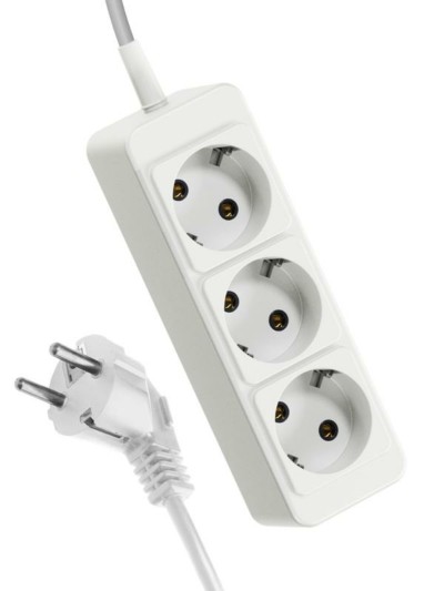 Удлинитель сетевой 3х5м с/з 10А IP20 ПВС 3х0.75 Космос YKsm5m-3g-Z(10A)P