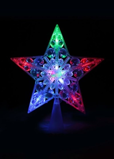 Фигурка “Макушка на елку “Звезда” 10 мигающих светодиодов шнур 2м IP20 Космос KOC_STAR10LED_RGB